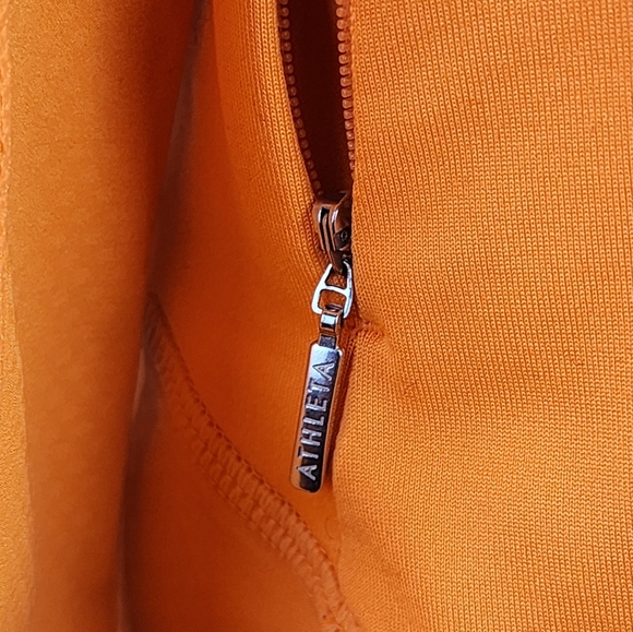 Athleta Orange Quarter Zip Jacket Thumbholes Reflective Activewear - Picture 9 of 12